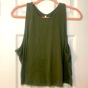 Olive Crop Top, Size: L/XL